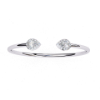 Picture of 1 carat pear solitaire Twin Teardrop Halo Bangle