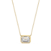 Picture of 80 cent solitaire Emerald Cut Lab Grown Diamond Bezel Pendant.(Without Chain)