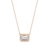 Picture of 80 cent solitaire Emerald Cut Lab Grown Diamond Bezel Pendant.(Without Chain)