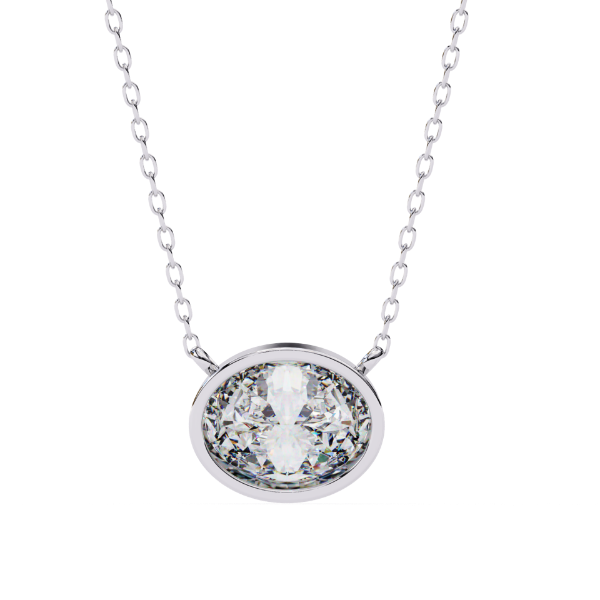 Picture of 70 cent solitaire oval Bezel Pendant (Without Chain)