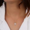 Picture of  80 cent Round Cut Lab Grown Diamond Four Prong Pendant(Without Chain)