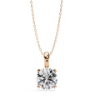 Picture of  80 cent Round Cut Lab Grown Diamond Four Prong Pendant(Without Chain)