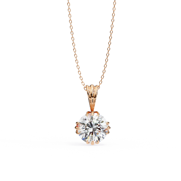 Picture of 2 carat Round Cut Lab Grown Diamond Solitaire Pendant(Without Chain)
