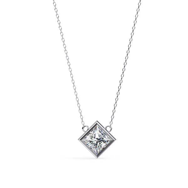 Picture of 2 Carat Princess Cut Bezel Pendant (Without Chain)