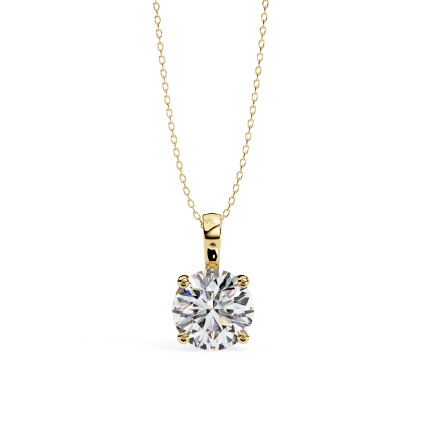 Picture of 3 carat Round Cut solitaire Pendant (without chain)