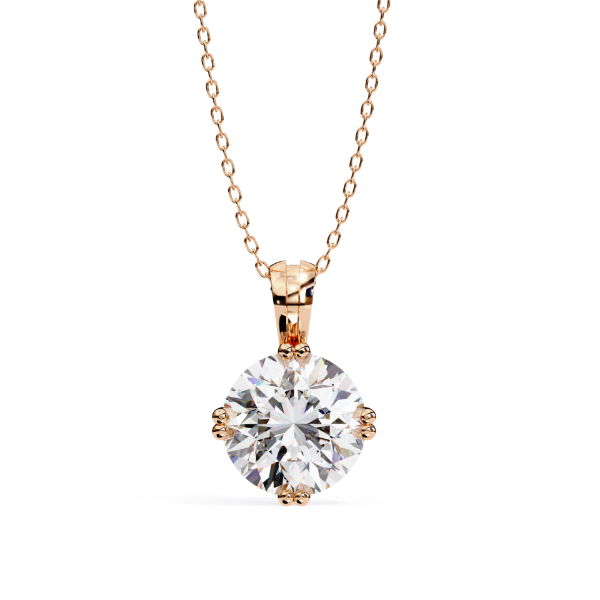 Picture of 2 Carat Round Cut Solitaire Eight Prong Pendant (Without Chain)