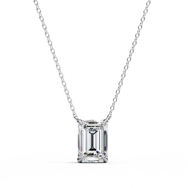 Picture of 1 carat Emerald Cut Lab Grown Diamond solitaire Pendant (Without Chain)