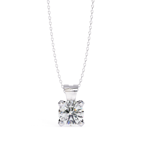 Picture of 2.20 carat Round Cut Solitaire Four Prong  Pendant (Without Chain)