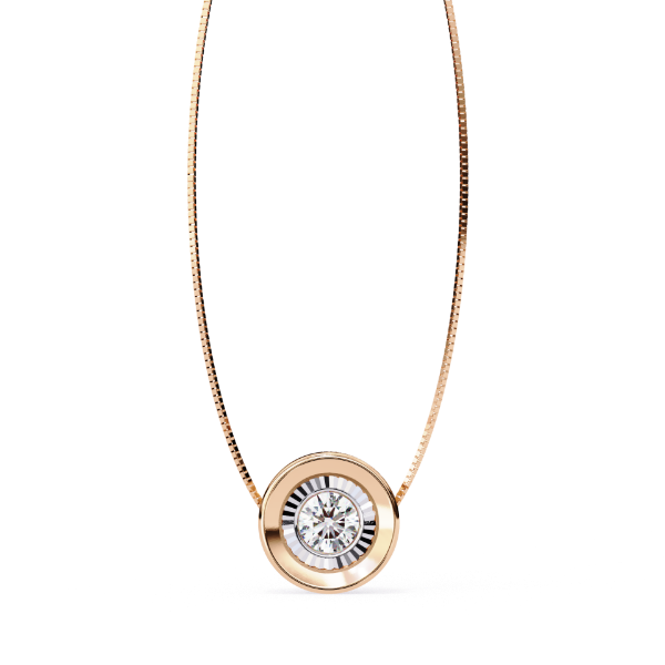 Picture of Bezel Round Cut Solitaire Pendant (Without Chain)