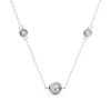 Picture of Bezel Round Lab Grown Diamond Three Stone chain & Pendant (With Chain)