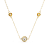 Picture of Bezel Round Lab Grown Diamond Three Stone chain & Pendant (With Chain)