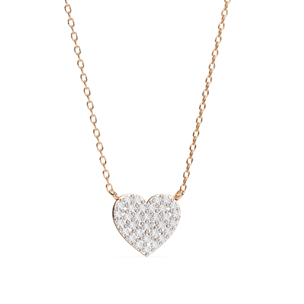 Picture of Heart Shape Round Cut Lab Grown Diamond chain & Pendant (With Chain)