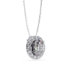 Picture of 70 Cent Oval solitaire Cut Lab Grown Diamond Halo Pendant (without chain)