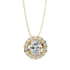 Picture of 70 Cent Oval solitaire Cut Lab Grown Diamond Halo Pendant (without chain)