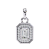 Picture of 75 cent Emerald  solitaire Cut Lab Grown Diamond Halo Pendant (without chain)