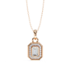 Picture of 80 cent Emerald  Solitaire Lab Grown Diamond Halo Pendant (without chain)(1 CTW Diamonds)