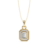 Picture of 75 cent Emerald  solitaire Cut Lab Grown Diamond Halo Pendant (without chain)