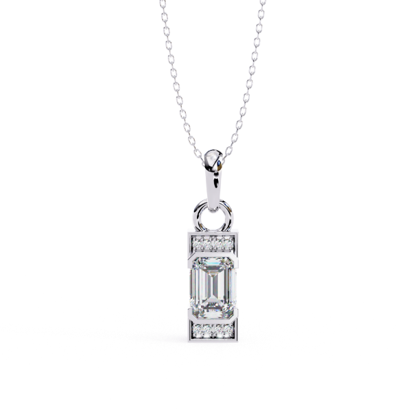 Picture of Elegant 1.02carat solitaire Emerald Cut Pendant (without chain)