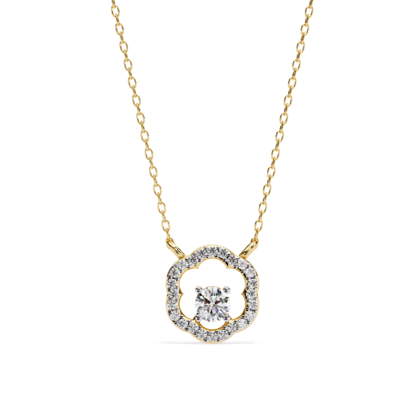 Picture of Round Cut Beautiful Floral Halo Pendant (without chain)