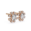 Picture of 1.20 carat Round Cut Lab Grown Diamond Flower Earring.