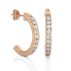 Picture of Elegant C Circle Hoop Earrings with 0.50 Carat Round Diamonds.