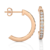 Picture of Elegant C Circle Hoop Earrings with 0.50 Carat Round Diamonds.