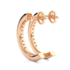 Picture of Elegant C Circle Hoop Earrings with 0.50 Carat Round Diamonds.