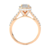 Picture of 80 Cent solitaire Emerald Cut Halo Ring.