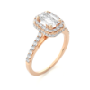 Picture of 80 Cent solitaire Emerald Cut Halo Ring.