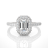 Picture of 80 Cent solitaire Emerald Cut Halo Ring.