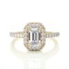 Picture of 80 Cent solitaire Emerald Cut Halo Ring.