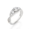 Picture of 1.05 Carat Criss-Cross Lab Grown Three Stone Diamond Ring.