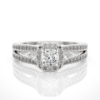 Picture of 50 Cent Cushion Solitaire Lab Grown Diamond Ring (1 CTW Diamonds)