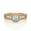 Picture of 50 Cent Cushion Solitaire Lab Grown Diamond Ring (1 CTW Diamonds)