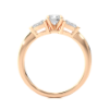Picture of 1 Carat Round and Pear Cut Three Stone Lab-Grown Diamond Ring