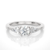 Picture of 1 Carat Round and Pear Cut Three Stone Lab-Grown Diamond Ring