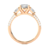 Picture of 1.03 Carat Solitaire Round with side triangles cut labgrown diamond Ring