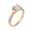 Picture of 1.03 Carat Solitaire Round with side triangles cut labgrown diamond Ring