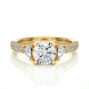 Picture of 1.05 Carat Solitaire Round with side triangles cut labgrown diamond Ring( 1.60 CTW Diamonds)