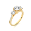 Picture of 1 Carat solitaire with 30 cent side adjacent diamond Ring.