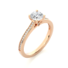 Picture of 65 Cent Solitaire Lab Grown Solitaire Ring with Side Accents.