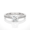 Picture of 65 Cent Solitaire Lab Grown Solitaire Ring with Side Accents.
