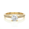 Picture of 65 Cent Solitaire Lab Grown Solitaire Ring with Side Accents.