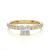 Picture of 0.60 Carat Solitaire Princess Cut Lab Grown Diamond Ring with Accents (1.01 CTW Diamonds)