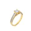 Picture of 1.30 carat Total Princess cut Lab Grown Diamond Ring with adjacent diamonds
