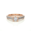 Picture of 1.30 carat Total Princess cut Lab Grown Diamond Ring with adjacent diamonds