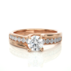 Picture of 0.70 Carat Center Diamond,embraced by Delicate Pave Band.