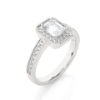 Picture of Emerald cut with Halo Lab Grown Diamond 1.10 Carat Total Ring.