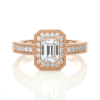 Picture of Emerald cut with Halo Lab Grown Diamond 1.10 Carat Total Ring.