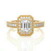 Picture of Emerald cut with Halo Lab Grown Diamond 1.10 Carat Total Ring.
